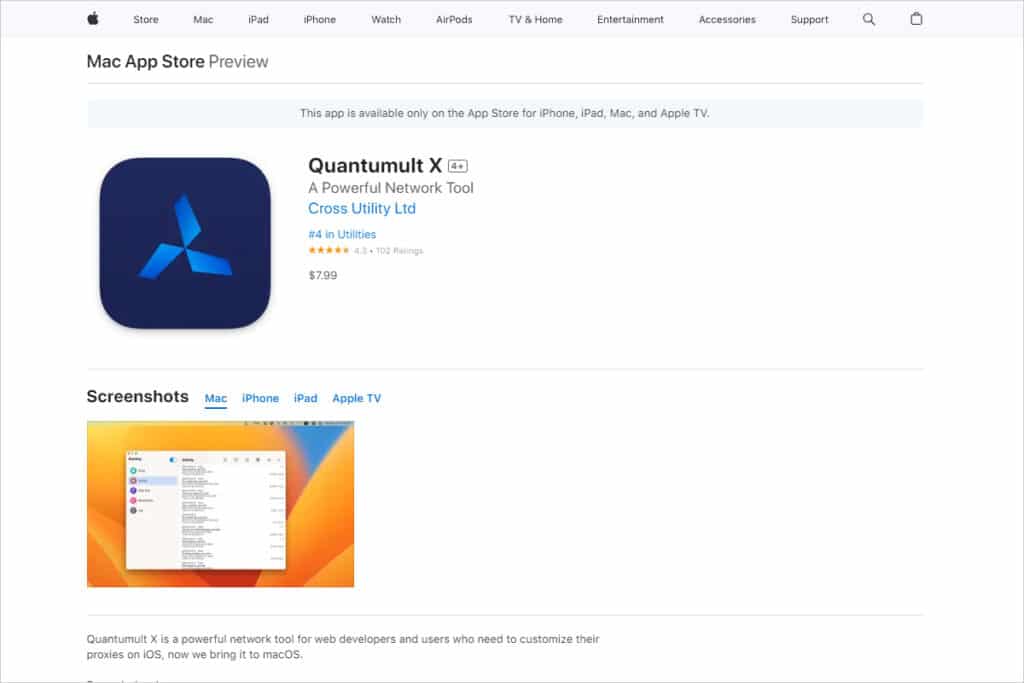 Quantumult X App Store 界面